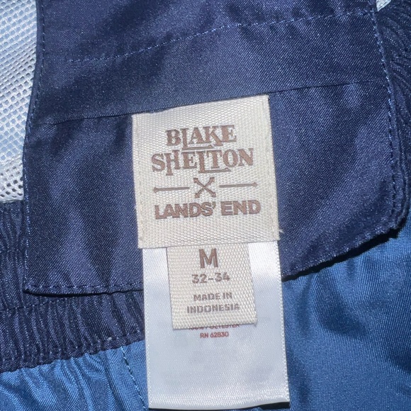 Lands' End Men's Blake Shelton x Lands' End blue Board Swim Shorts - Picture 7 of 9